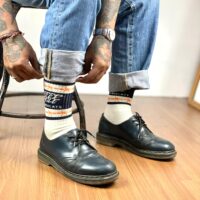 SPEED SYCLE BARB WIRE SOCK WHITE ORANGE - Image 3