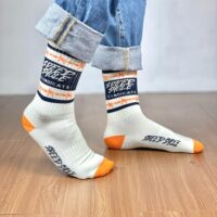 SPEED SYCLE BARB WIRE SOCK WHITE ORANGE - Image 4