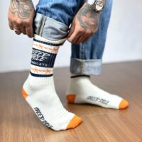 SPEED SYCLE BARB WIRE SOCK WHITE ORANGE - Image 5