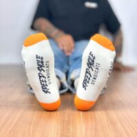 SPEED SYCLE BARB WIRE SOCK WHITE ORANGE - Image 6